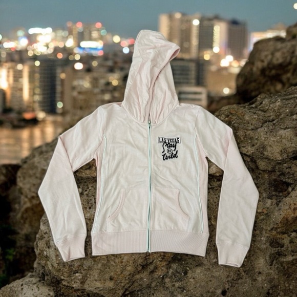 Rogue Apparel Las Vegas Women’s Zipper Front Hoodie Pink Size XL NWOT - Picture 7 of 7